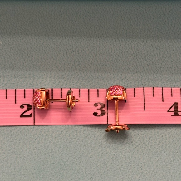 Tiffany&Co. 18k Rose Gold Paloma Picasso Sugar Stack Pink Sapphires Earrings - Picture 11 of 11